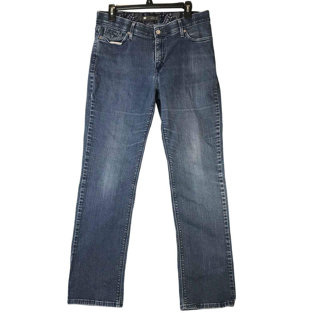 Levis Jeans Womens 14M Blue 525 Straight Leg Perfect Waist Flap Pocket Denim - Picture 9 of 12